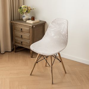 New Design Leaves Velvet shell Chair Slipcover Stretchable Seat Covers Thicken Elastic Dining Chair Cover
