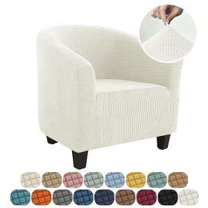 Club Chair Slipcover Soft Stretch Tub Chair Cover for Living Room and Bedroom Washable and Removable Armchair Protector