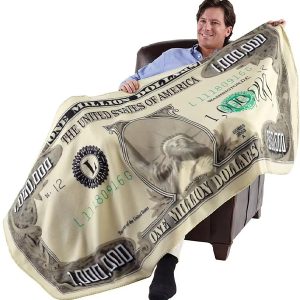 Factory Direct Sales Digital Printing 100 Us Dollars Banknotes Flannel Blanket Children Sofa Air Conditioning Blanket