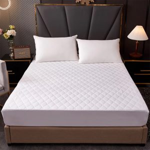 Hot Sale Solid Color Quilted Cotton Fitted Bed Sheet Polyester Waterproof Protective Mattress Cover