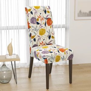 Customized Designs Soft Comfortable Various Color Spandex Stretch Washable Elasted Fitted Dining Room Chair Cover